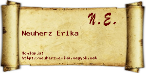Neuherz Erika névjegykártya
